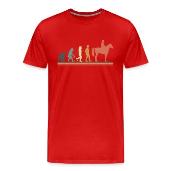 Evolution cheval - T-shirt bio Premium Homme - rouge - Devant - Damien (186cm)