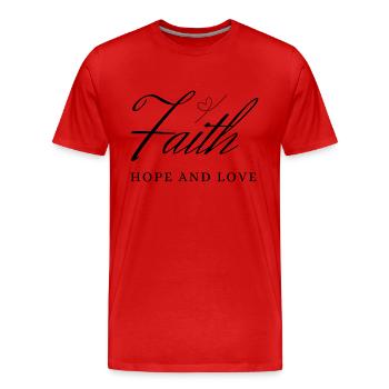 Foi - T-shirt bio Premium Homme - rouge - Devant - Damien (186cm)