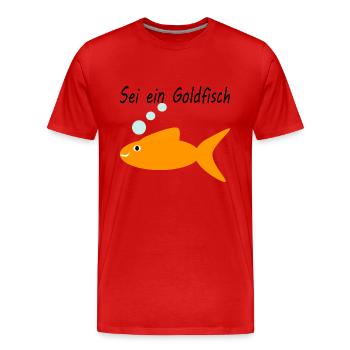 Be a goldfish - Men's Premium Organic T-Shirt - red - Front - Damien (186cm)
