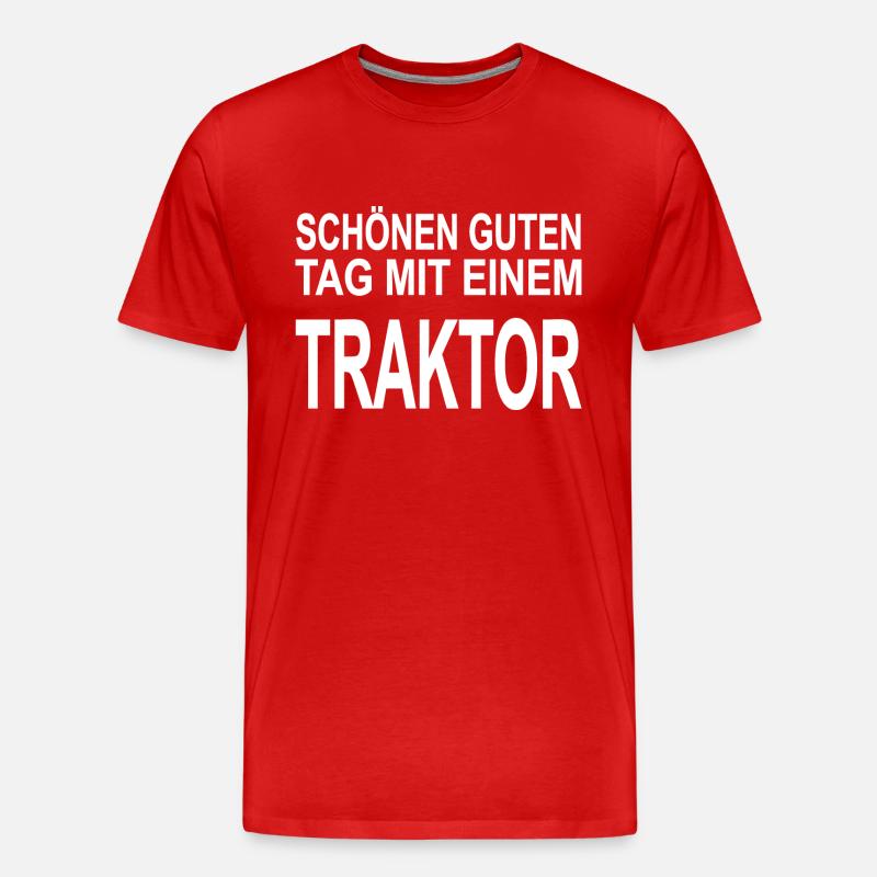 Traktor - Männer Premium Bio T-Shirt - Rot