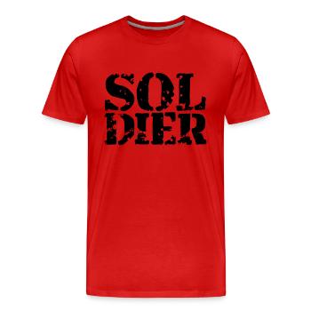 Stempel Soldat Logo Krieg General Freiheitskämpfer - Männer Premium Bio T-Shirt - Rot - Vorne - Damien (186cm)