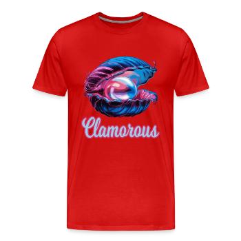 Clamorouse Muschel mit einer Perle Design - Männer Premium Bio T-Shirt - Rot - Vorne - Damien (186cm)