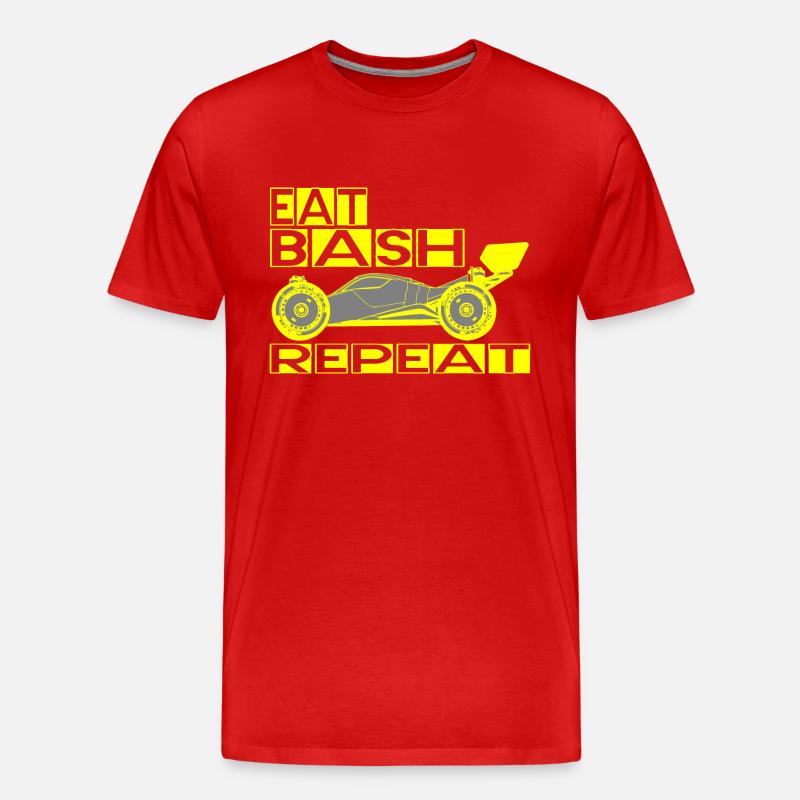 eat sleep bash repeat - Männer Premium Bio T-Shirt - Rot