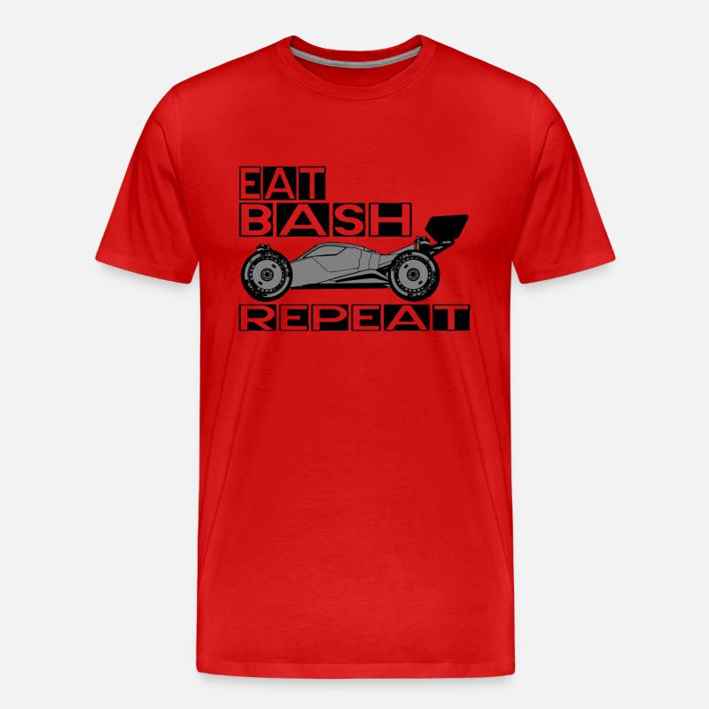 eat bash repeat - Männer Premium Bio T-Shirt - Rot
