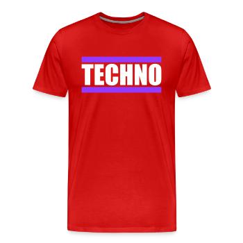 Techno Love Citation Dire Musique Fête Célébrer Logo - T-shirt bio Premium Homme - rouge - Devant - Damien (186cm)