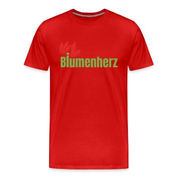 Final Logo Blumen - Männer Premium Bio T-Shirt - Rot - Vorne - Damien (186cm)