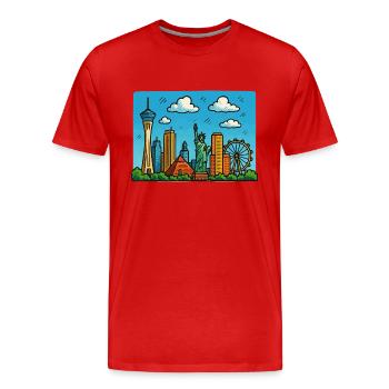 Ville de Las Vegas - T-shirt bio Premium Homme - rouge - Devant - Damien (186cm)