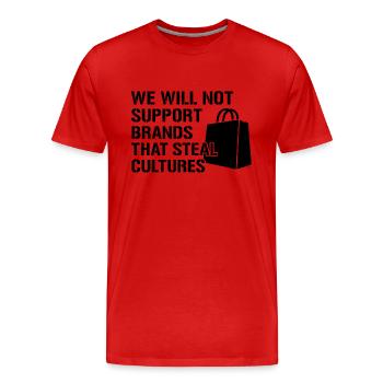 Nous ne soutiendrons pas les marques qui volent des cultures - T-shirt bio Premium Homme - rouge - Devant - Damien (186cm)