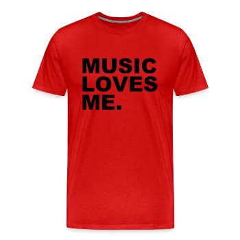 La musique m’aime - La musique m’aime - T-shirt bio Premium Homme - rouge - Devant - Damien (186cm)