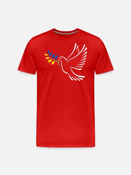 Friedenstaube Ukraine - Männer Premium Bio T-Shirt - Rot