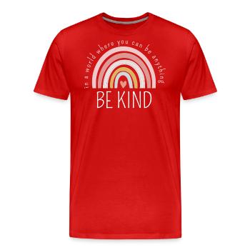 SOYEZ GENTIL - T-shirt bio Premium Homme - rouge - Devant - Damien (186cm)