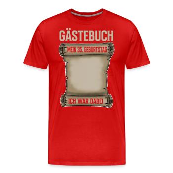 35. Geburtstag Gästebuch - Männer Premium Bio T-Shirt - Rot - Vorne - Damien (186cm)