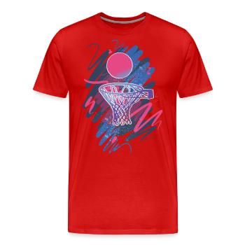 Basketball Basketballer - Männer Premium Bio T-Shirt - Rot - Vorne - Damien (186cm)