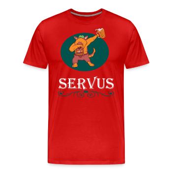 Tracht Bayrisch Trachten Bayern Ersatz Bär Tirol - Männer Premium Bio T-Shirt - Rot - Vorne - Damien (186cm)