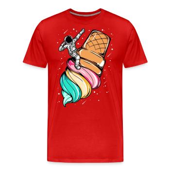 Astronaute glace space - T-shirt bio Premium Homme - rouge - Devant - Damien (186cm)