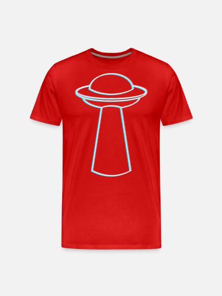UFO Glitch – Rave & Techno Vibes - Men's Premium Organic T-Shirt - red