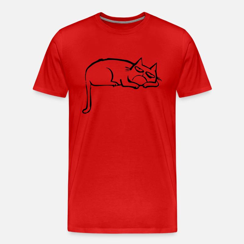 funny cat - Männer Premium Bio T-Shirt - Rot
