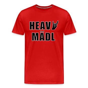 Heavy Mädl - Männer Premium Bio T-Shirt - Rot - Vorne - Damien (186cm)