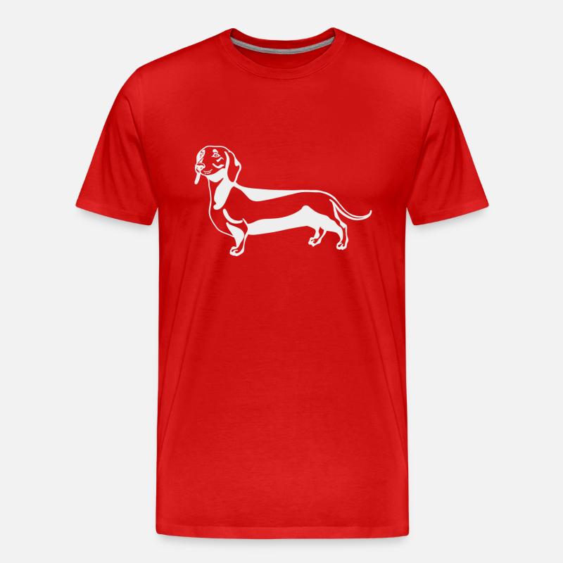 Dackel - Männer Premium Bio T-Shirt - Rot