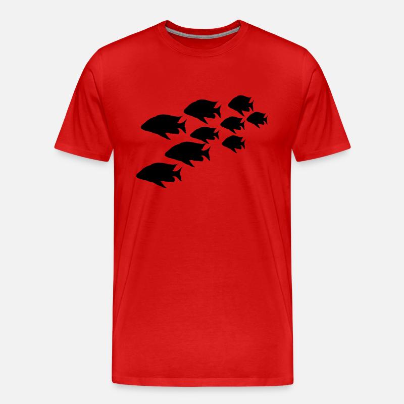 Fischschwarm - Männer Premium Bio T-Shirt - Rot