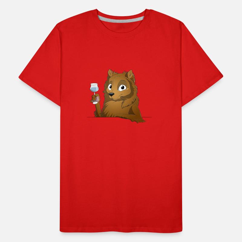 Trinkender oder treibender Spitz Männer Premium Bio T-Shirt