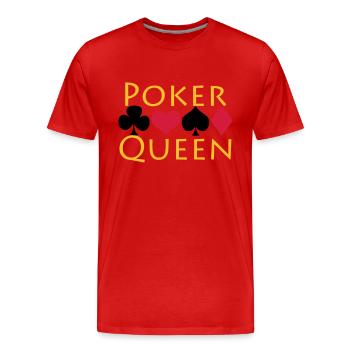 Reine Poker - Queen Poker - T-shirt bio Premium Homme - rouge - Devant - Damien (186cm)