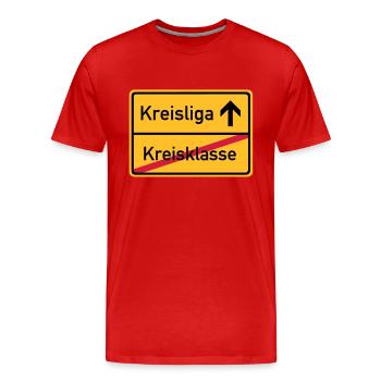 ortsschild_kreisklasse_f3 - Männer Premium Bio T-Shirt - Rot - Vorne - Damien (186cm)