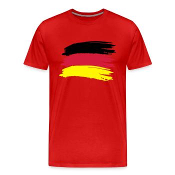 Deutschland Flagge - Männer Premium Bio T-Shirt - Rot - Vorne - Damien (186cm)