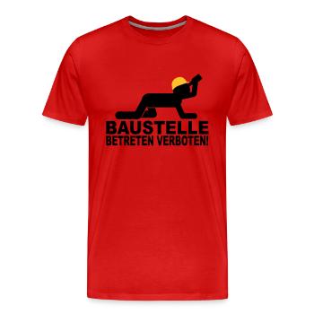 baustelle betreten verboten - Männer Premium Bio T-Shirt - Rot - Vorne - Damien (186cm)