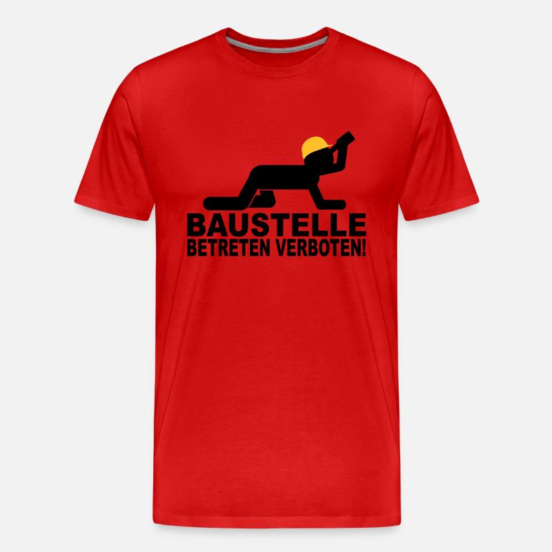 baustelle betreten verboten - Männer Premium Bio T-Shirt - Rot
