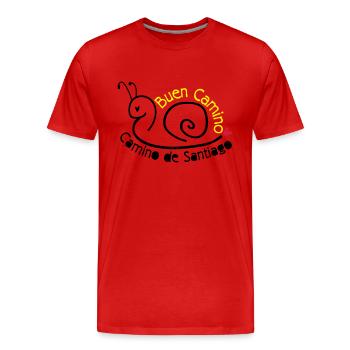 Camino de Santiago escargot - T-shirt bio Premium Homme - rouge - Devant - Damien (186cm)