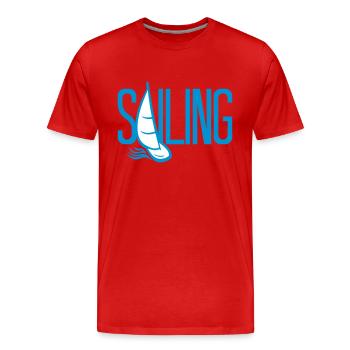 sailing hobby boat sailing ship sailboat sea wa - Men's Premium Organic T-Shirt - red - Front - Damien (186cm)