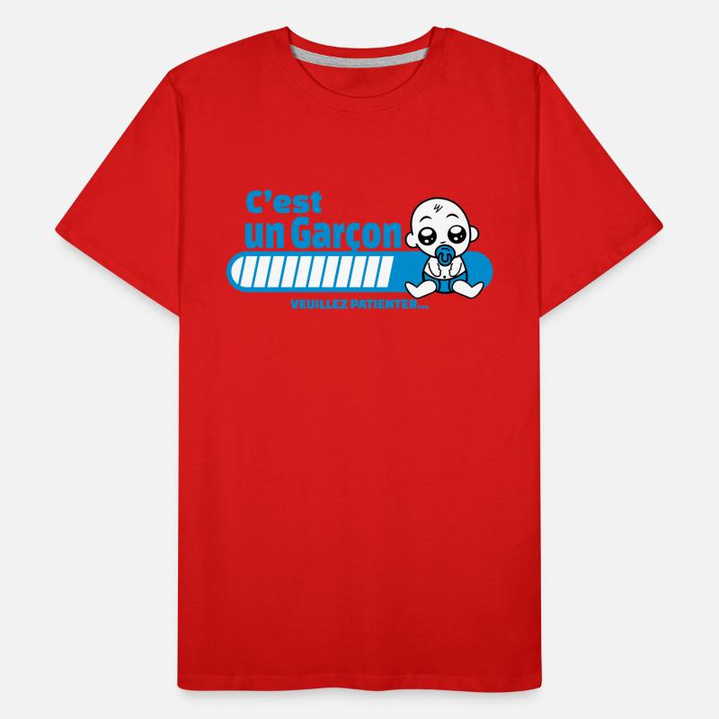 annonce grossesse - c'est un garçon T-shirt bio Premium Homme