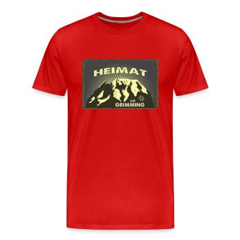 Grimming Heimat - Männer Premium Bio T-Shirt - Rot - Vorne - Damien (186cm)