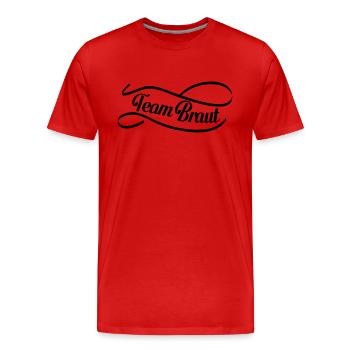 team_braut_swing - Männer Premium Bio T-Shirt - Rot - Vorne - Damien (186cm)