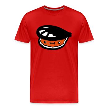 kleine suesse muschel mit gesicht - Männer Premium Bio T-Shirt - Rot - Vorne - Damien (186cm)