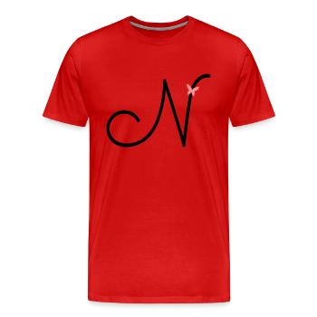 Buchstabe N Anfangsbuchstabe Schmetterling - Männer Premium Bio T-Shirt - Rot - Vorne - Damien (186cm)