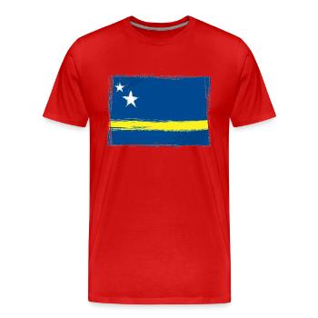 Curacao - Men's Premium Organic T-Shirt - red - Front - Damien (186cm)
