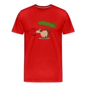 Fat horse scrubs its bottom - Men's Premium Organic T-Shirt - red - Front - Damien (186cm)