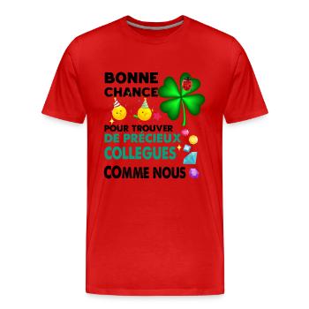 Humor Colleague Good Luck Gift Departure - Men's Premium Organic T-Shirt - red - Front - Damien (186cm)