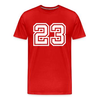 23 Number symbol - Men's Premium Organic T-Shirt - red - Front - Damien (186cm)