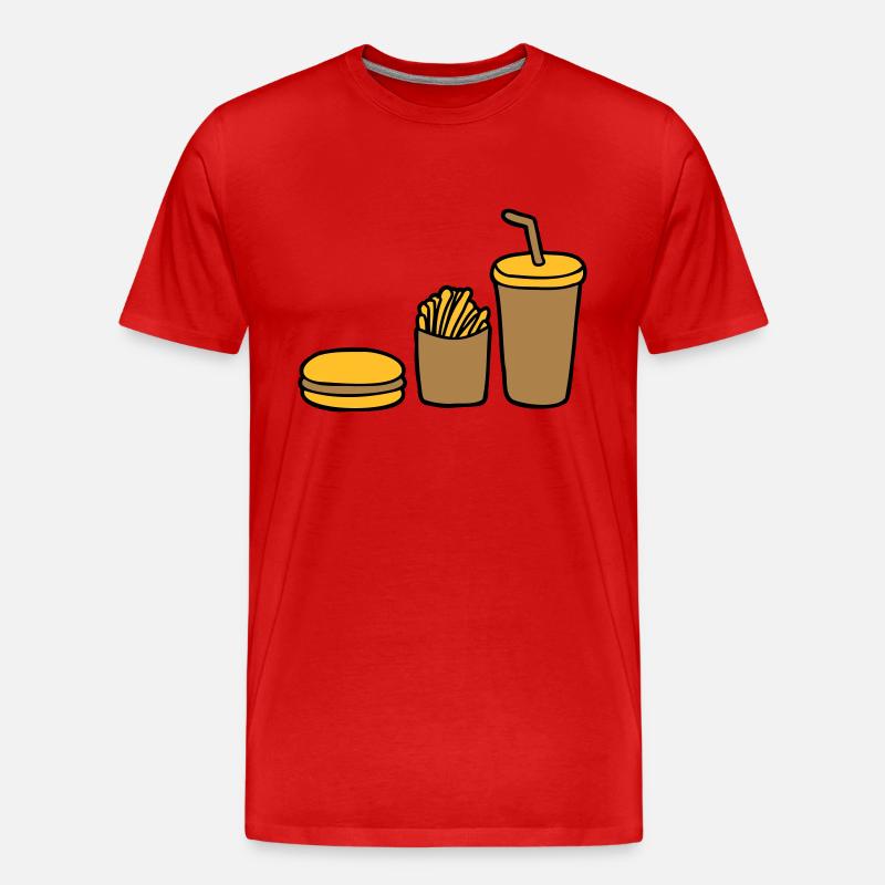 Burger Pommes Cola - Männer Premium Bio T-Shirt - Rot