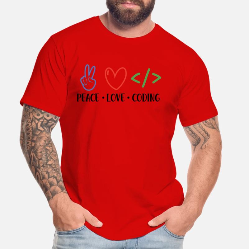 Peace Love Coding Coder Software Developer Program Männer Premium Bio T-Shirt