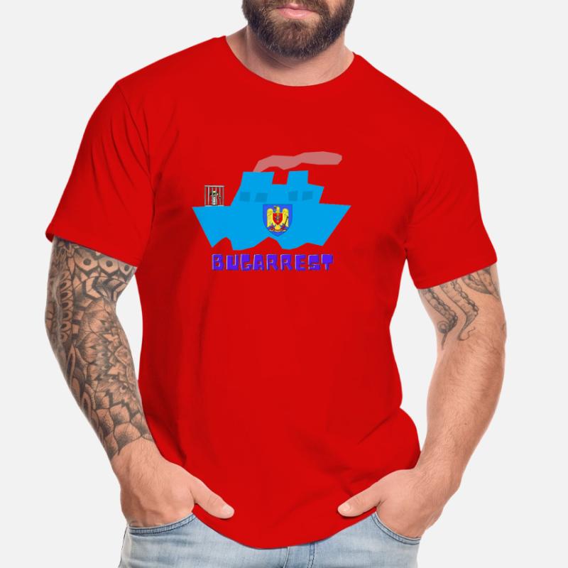Bukarest vs Bugarrest, eingesperrt vorn auf Schiff Männer Premium Bio T-Shirt