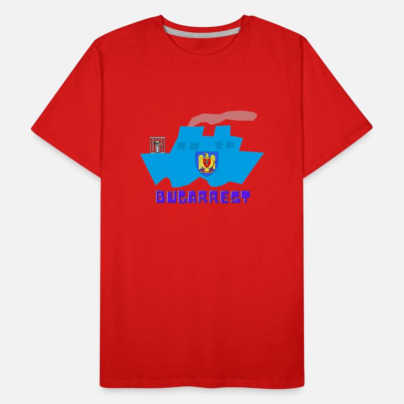 Bukarest vs Bugarrest, eingesperrt vorn auf Schiff Männer Premium Bio T-Shirt