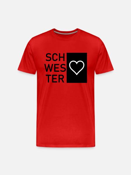Schwesterherz - Männer Premium Bio T-Shirt - Rot