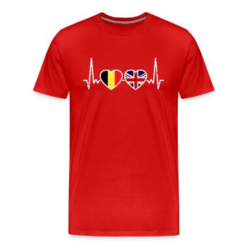Belgien Großbritannien Flagge Belgisch Britisch - Männer Premium Bio T-Shirt - Rot - Vorne - Damien (186cm)