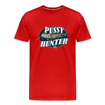 Chasseur de poisson-chat - T-shirt bio Premium Homme - rouge - Devant - Damien (186cm)