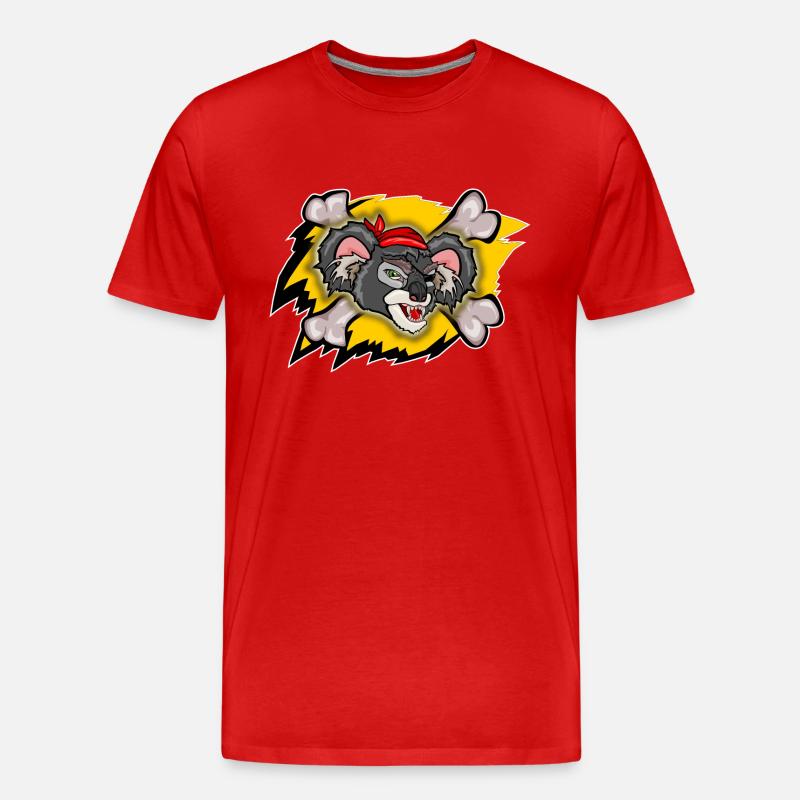 Evil Koala Bear Attack - Men's Premium Organic T-Shirt - red