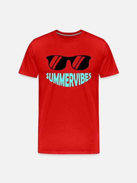 Summervibes Sonnenbrille - Männer Premium Bio T-Shirt - Rot
